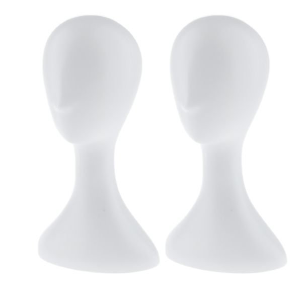 

2x 16 \»манекен модель головы манекен парик hat шарф держателя стойки дисплея белый, White