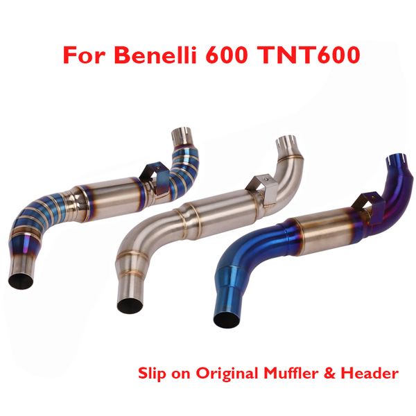 

motorcycle exhaust pipe connect tube middle link connection slip on original muffler header for benelli 600 tnt600