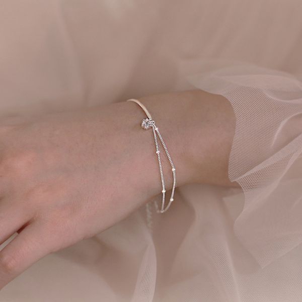 

shining five pointed star bracelet female small fresh and versatile design double layer star bracelet, Black