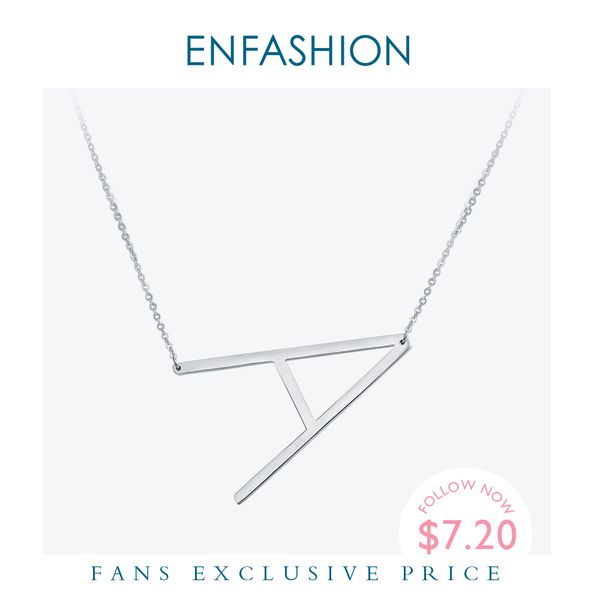 

enfashion письмо ожерелья подвески initial алфавит ожерелье из нержавеющей стали choker ожерелье женщин ювелирные изделия kolye collier coll, Silver