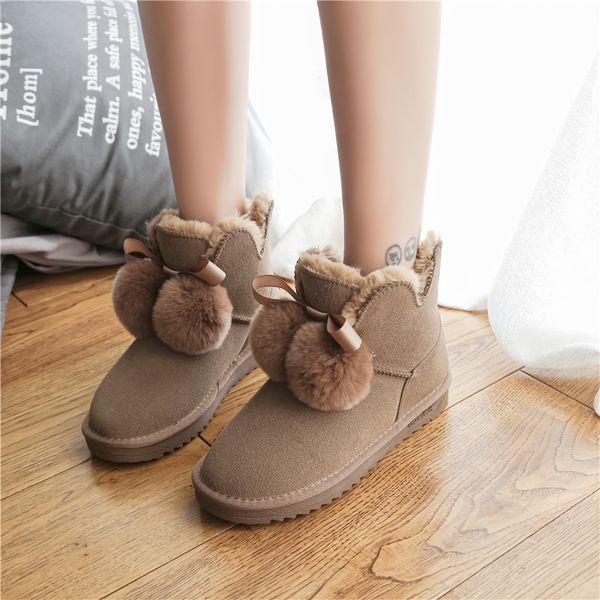 

new women's snow boots winter shoes high heels winter boots ankle botas mujer warm plush women's faux suede slim, Black