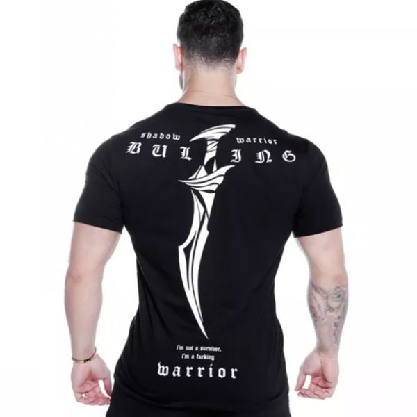 

mens cotton t-shirt 2020 new gyms fitness workout t shirt man summer casual fashion personality print tees brand clothing, White;black