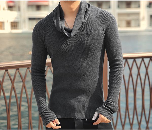

winter high neck thick warm sweater men slim fit turtleneck sweaters men knitwear pullover j807, White;black