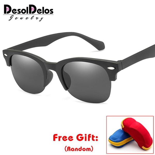 

round half frame sunglasses women men brand designer 2020 luxury mirror sun glasses for women feminino with box, White;black