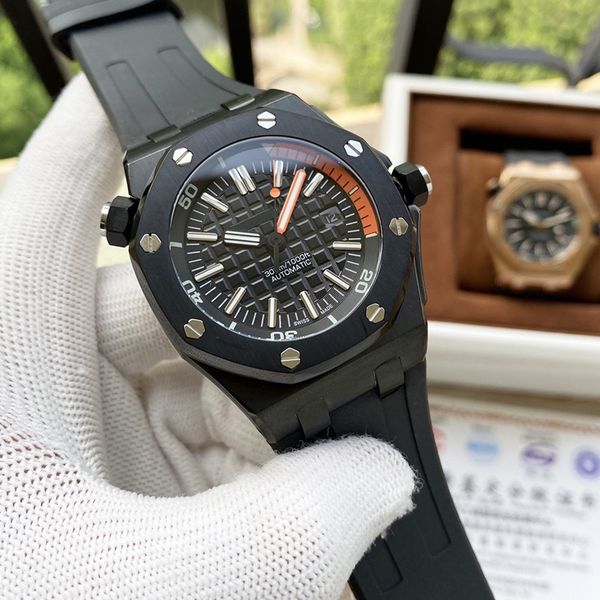 

men's mechanical watch royal oak offshore p waterproof 316 stainless steel diving 157 watch 42mm h, Slivery;brown