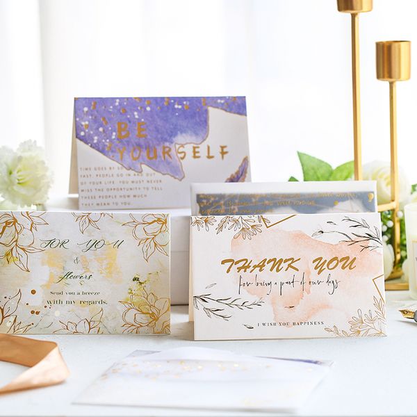 

valentine's day birthday christmas party wedding invitation embossed golden thank you card diy handmade thank you sticker card