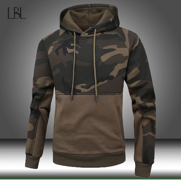 

men hoodies sweatshirt autumn military camouflage hooded mens sportswear casual jacket male pullover coat 2020 new winter hoody t200813, Black