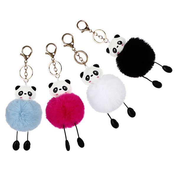 

pompom panda брелок для сумки женщин сумка шарм key chain chaveiro искусственного меха кролика прекрасный бал брелки основные кольца ювелирн, Silver