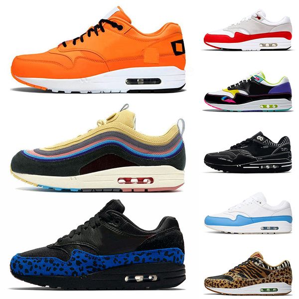 

2020 air airmax max 1 cushion 1s orange running shoes black leopard white mens women sport trainers sneakers off 36-45