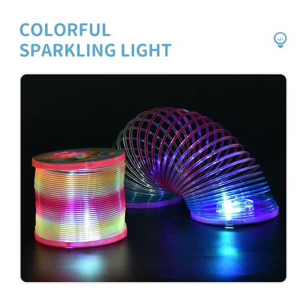

kid toy early teaching 40pcs magic rainbow spring pull toy colorful sparkling light rainbow spring model toy for baby