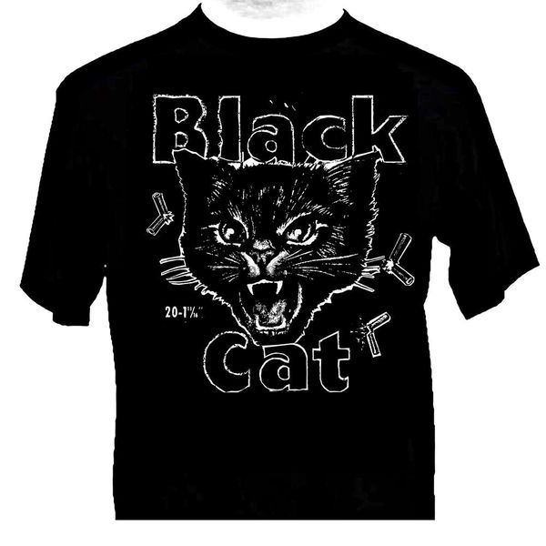 

black cat фейерверки retro shirt