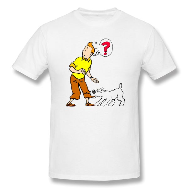 

2020 new arrival milou pull me ofertas t-shirt 100% cotton the adventures of tintin crewneck t-shirt round collar