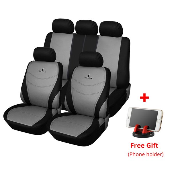 

autoyouth car seat covers full set universal fit auto car accessories seat protectors racing embroidery car-styling gray