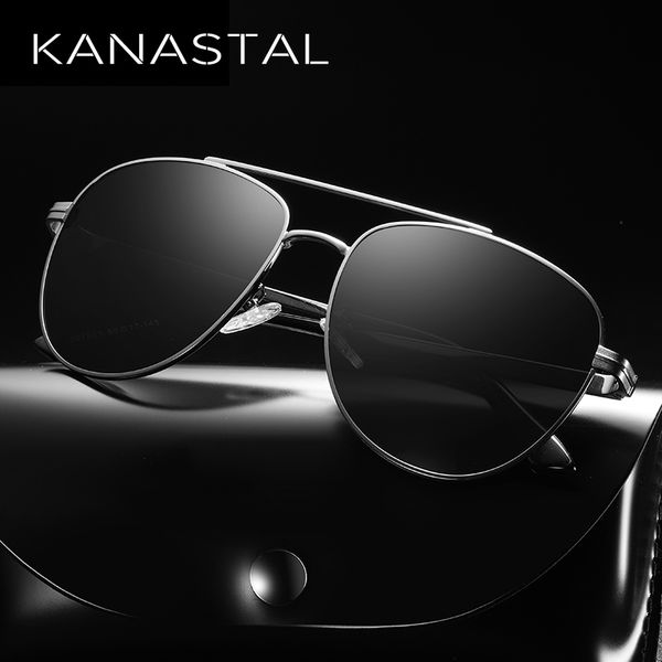 

kanastal brand designer polarized sunglasses men polarized alloy frame aviation sunglasses men gafas de sol mujer uv400, White;black