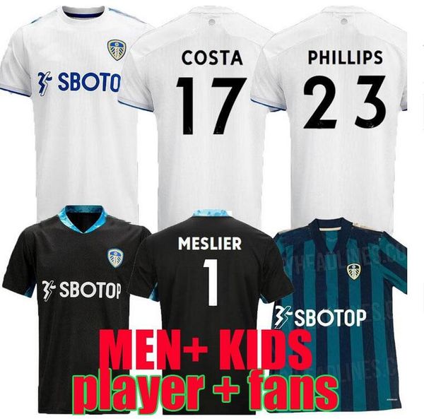 

2020 2021 leeds united soccer jersey costa celebrates centenary bamford clarke football jerseys shirt 20 21 men + kids kit 100th anniversar, Black