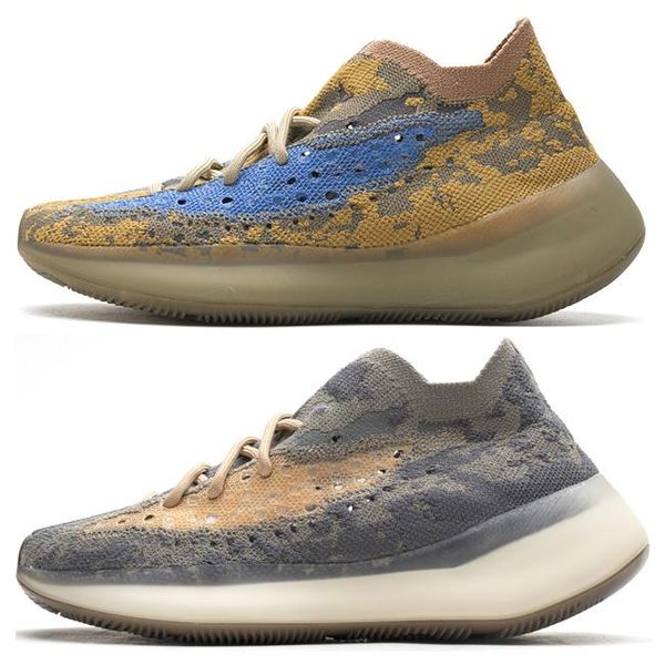 

unique trainer kanye west blue oat mist alien running shoes 2020 camo-like contrast pattern mens sneakers designers womens runner trainers