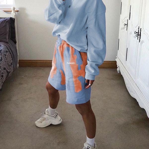 

casual women sports shorts hip hop running shorts letter printed elastic high waisted fashion summer, Black;blue