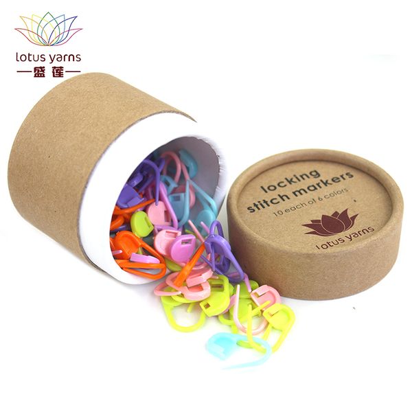 

locking stitch markers plastic knitting crochet knitting tools with storage box 60pcs, Black