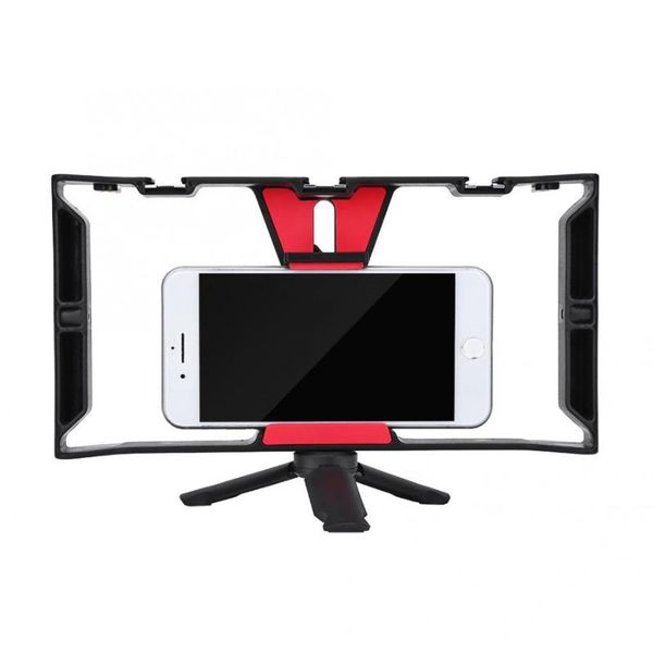 

stabilizers dual handle smartphone stabilizer phone adjustable support bracket handheld recording rig with tripod for live broadcast vlog