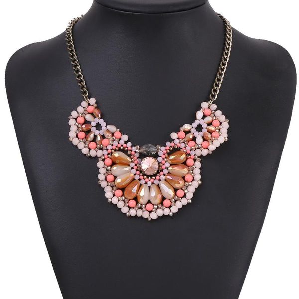 

crystal braided necklace classic style, Silver