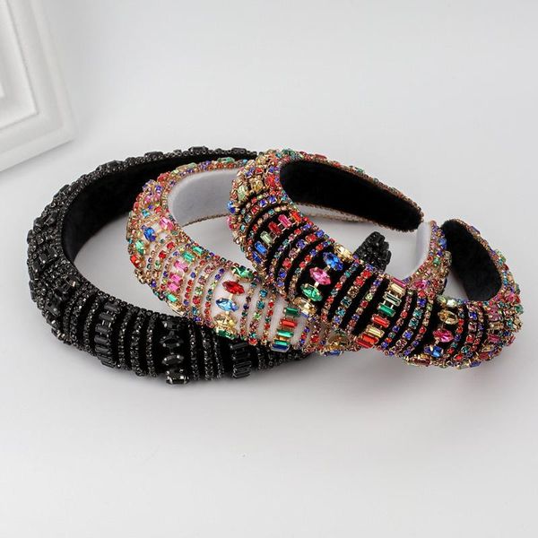 

baroque rhinestone headbands retro crystal sponge padded hair hoops girls alloy crown rhinestones hairbands