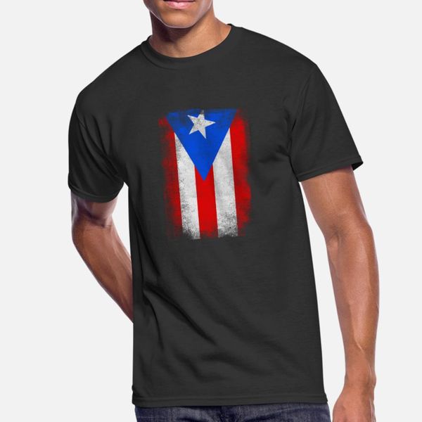 

puerto rico state flag distressed vintage t shirt men designing 100% cotton s-3xl family gift breathable spring autumn outfit shirt