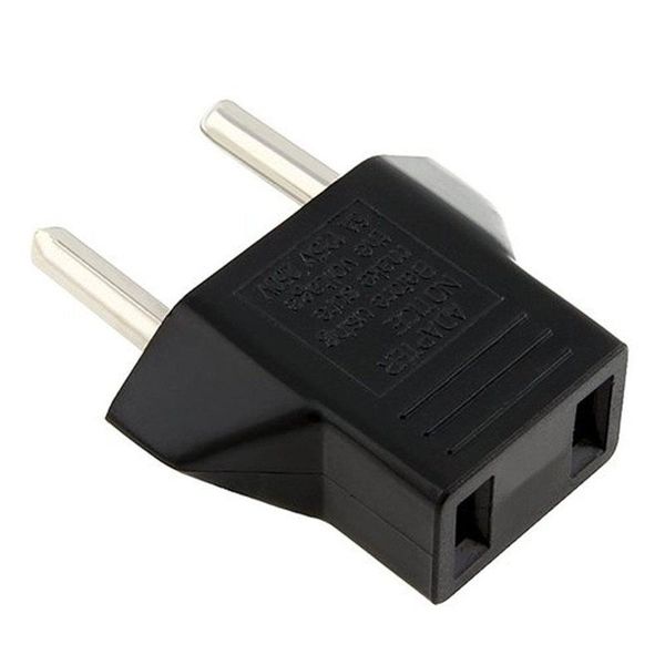 

3000pcs/us plug to eu plug travel ac power socket plug adaptor standard adapter converter 2 pin connector black