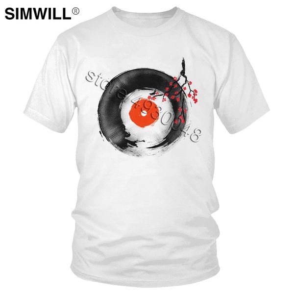 

мужчины the escape prunus mume футболка прохладный винил музыка art t-shirt короткими рукавами 100% хлопок summer tee trend одежда tops пода