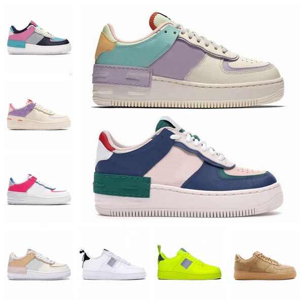 

1 Men Women Platform Casual Sneakers air one Skateboard Shoes Shadow Pale Ivory Fashion Mens des chaussures zapato forces Trainers 36-45