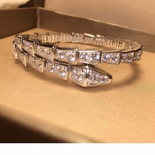 

new fashion cz diamond cuff 925 sterling silver cuff bracelet bangle party jewelry platinum plated for women, Black