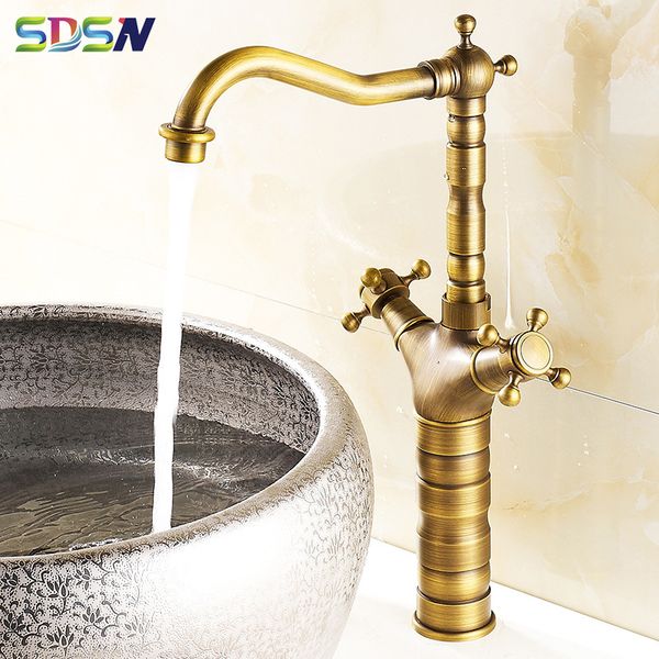 

tall antique faucet for bathroom basin water tap dual handles wash-basin sink-mixers bath faucet-mixers modern water-mixers