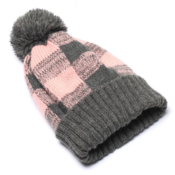 

женщины зимы вязание hat отбортовка плед помпон вязаных шапочки cap warm wool шапка вязание bonnet beanie партия шляпа headgear boutique d92, Yellow