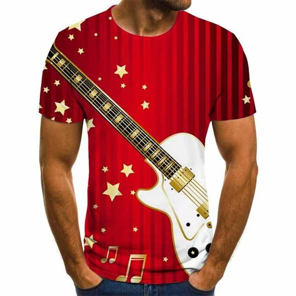 

new product launch summer female fun guitar printed music t-shir 3d print shirts comics graphic funny men clothing