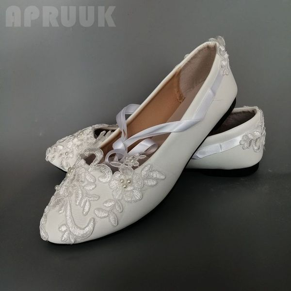 

wedding flats shoes bride handmade plus size ankle riband straps lace pearls white bridal bridesmaid wedding flats shoes, Black