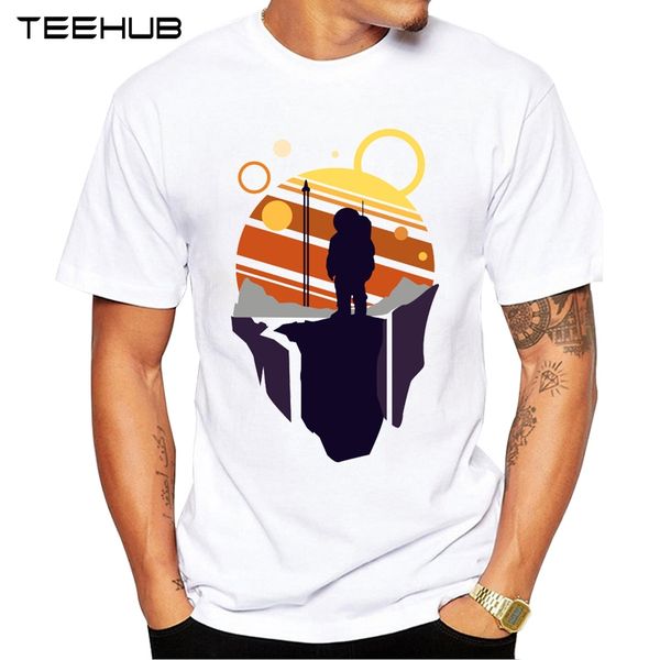 

teehub new летней мода аннотация исследование космонавт printed t-shirt с коротким рукавом популярного дизайн tops новизны тенниски