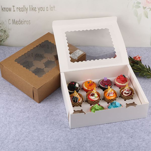 

gift wrap 10pcs 12 cupcakes box mousse chaff muffin cup custard tart