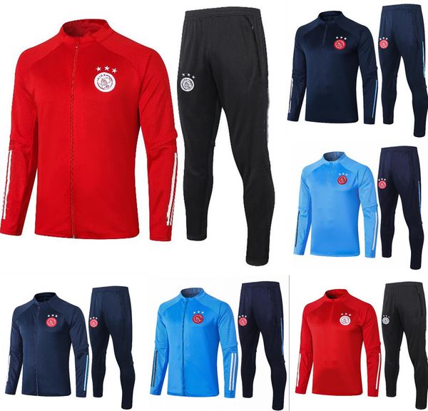 

2020 2021 Ajax Soccer training suit Long zipper jacket 20/21 maillots de football NERES HUNTELAAR TADIC ZIYECH PROMES football tracksuit jac, Black