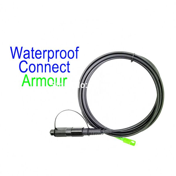 Bağlayıcı SC / APC / 5 adet IP68 SOS Armor ile Su geçirmez Yama FTTH Fiber Optik Kablo Zırh 3m için Freeshipping Corning