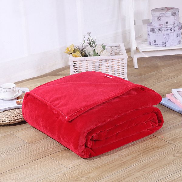 

100% home textile flannel blanket pink plaid warm soft blankets throw on sofa/bed/plane travel