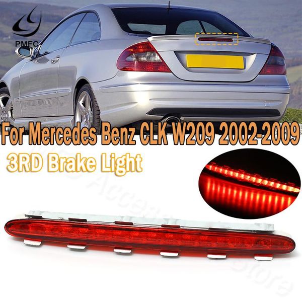 

pmfc led rear 3rd third brake light slamp tail light clear/red shell for clk w209 c209 2002-2009 2098201056