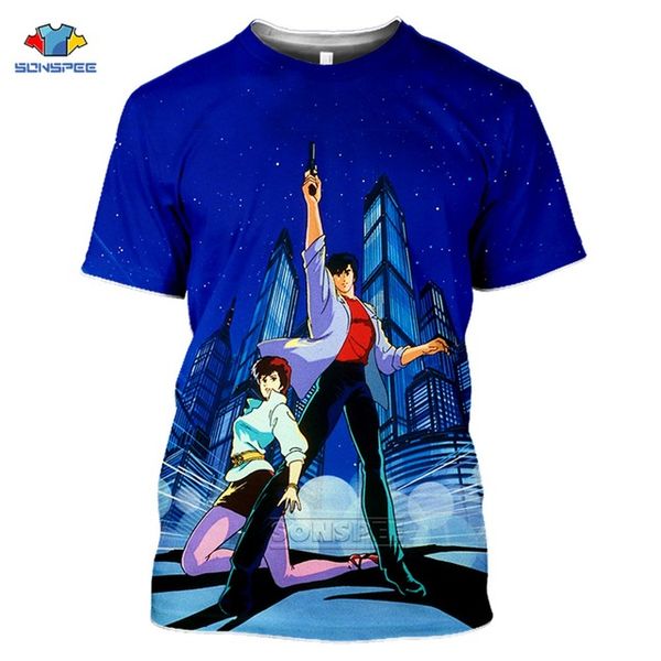 

sonspe summer anime city hunter korean style cartoon 3d print shirts humor comics comics men clothing