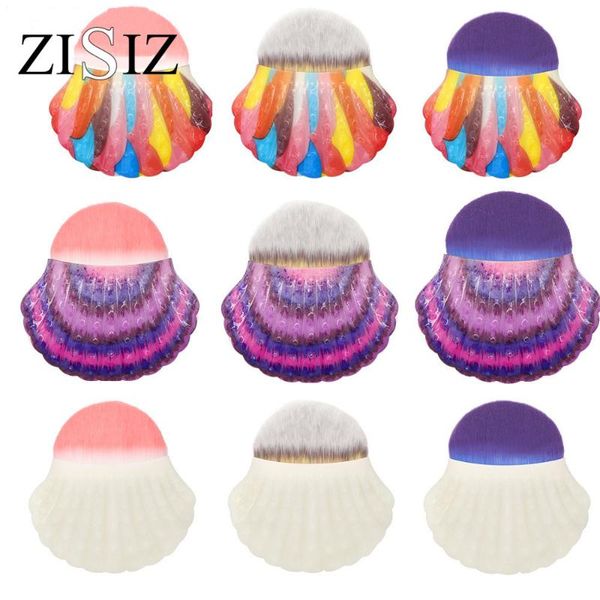 

zisiz colorful single shell shape makeup brush foundation powder blush makeup brush beauty tools