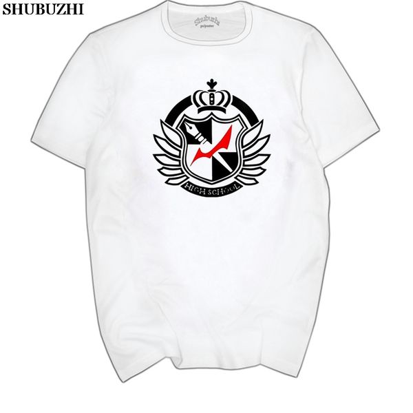 

new fashion men print danganronpa logo t-shirt white o-neck short sleeve summer japanese anime cool casual tee t shirt