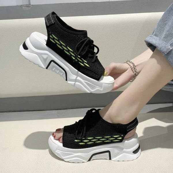 

women chunky platform sandals summer mesh black designers woman open toe casual shoes sport female fashion gladiator sandal