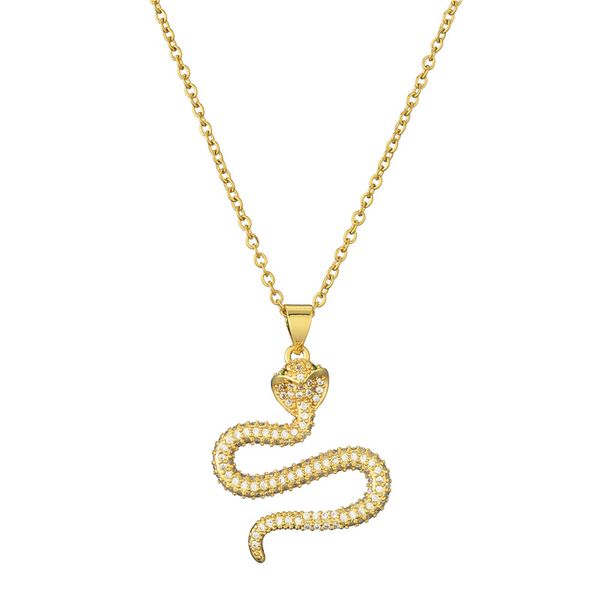

unique design 3d shape pendant necklace for women girl gold chain snake necklace femme bijoux birthday gift lucky jewelry, Silver