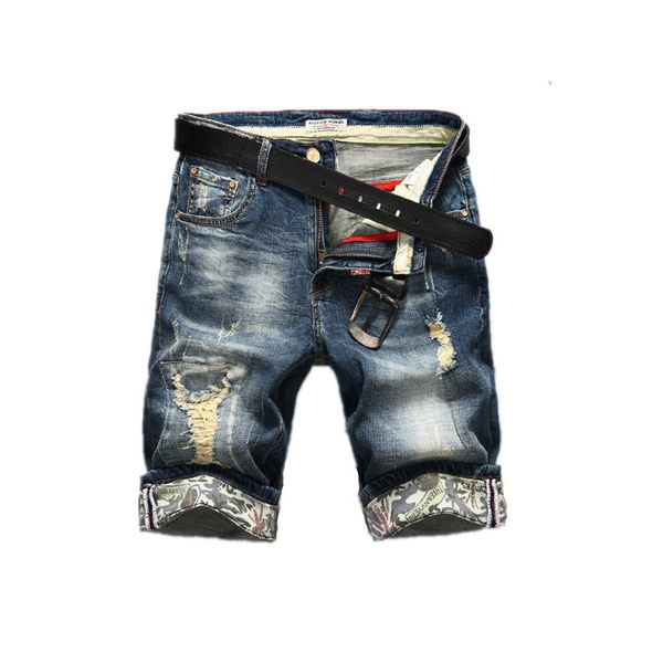 

new fashion mens ripped short jeans brand clothing bermuda summer 98% cotton shorts breathable denim shorts male, White;black