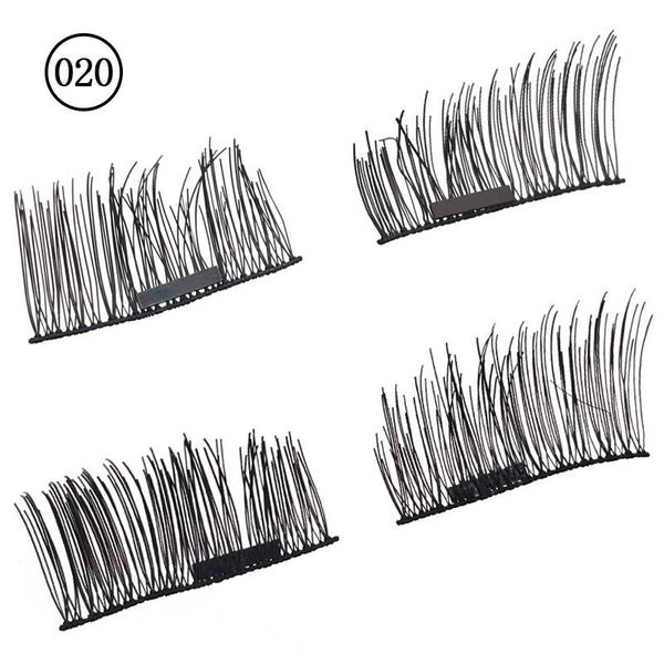 

4pcs/2pairs magnetic eyelashes 3d handmade mink reusable magnet false eyelashes triple natural long soft hair magnet eye lashes