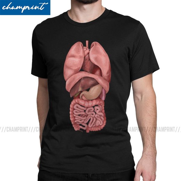 

awesome internal organs t-shirts men crew neck pure cotton t shirts human anatomy body short sleeve tee shirt new arrival