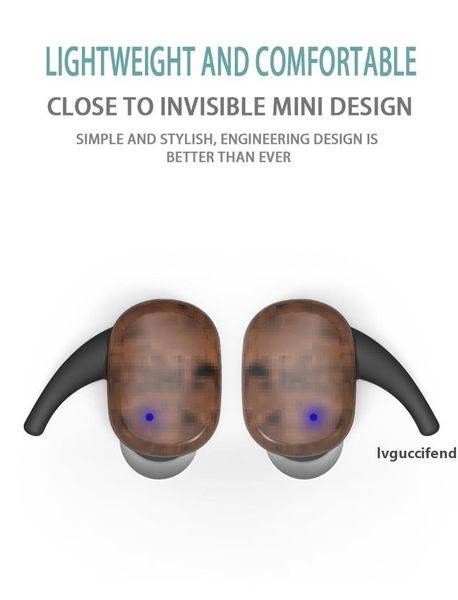

tws wireless bluetooth 5.0 headphone wood grain sweatproof sports earphone wireless charge earbuds for iphone samsung huawei