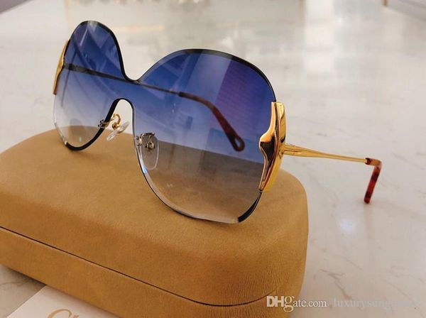 

new 162 sunglasses for women fashion designer frameless uv400 len summer style adumbral butterfly designer face come with case 162s, White;black